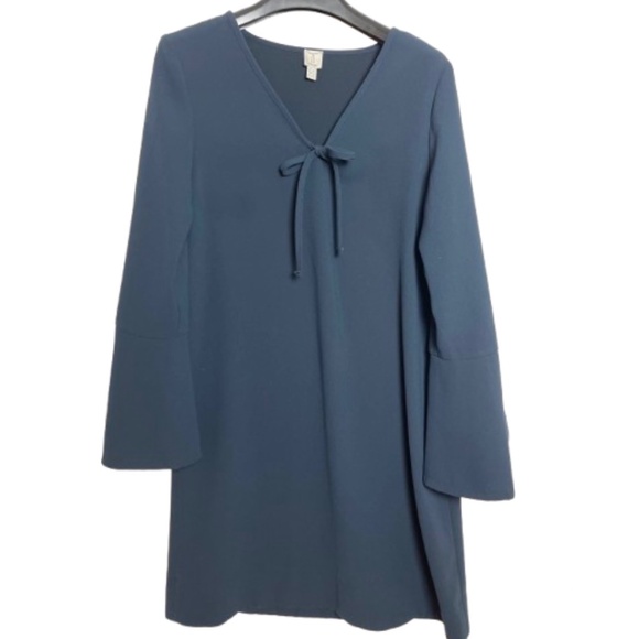 Tristan Dark Teal Tie Front Dress - Size XS - Made in Canada - Picture 1 of 2